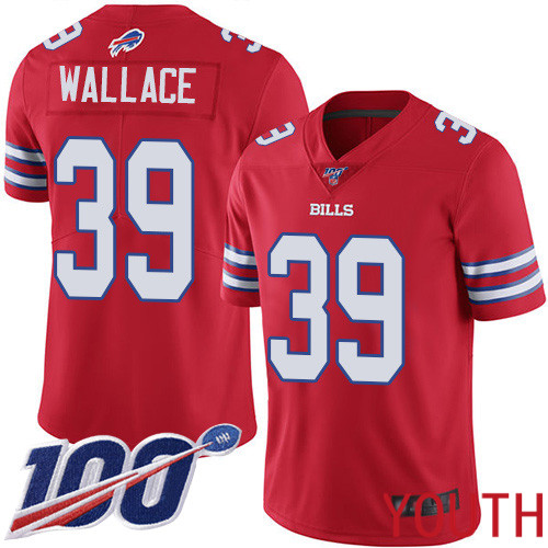 Youth Buffalo Bills #39 Levi Wallace Limited Red Rush Vapor Untouchable 100th Season NFL Jersey